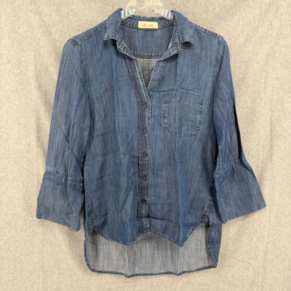 Bella Dahl Womens Tencel Chambray Button Down Shirt Blue Small B2646-549 - Picture 7 of 9